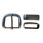 BUCKLE BELT SET 1 1/4 32mm ANTIQUE SILVER